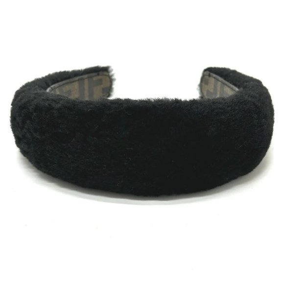 FENDI Hair band head band boa zucca hair accessory fur Black main image 4